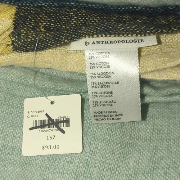 NWT Anthropologie Brushed Colorblock Throw Blanket -60 x 70" - Picture 4 of 7